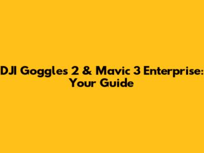 DJI Goggles 2 & Mavic 3 Enterprise: Your Guide