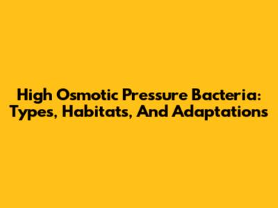 High Osmotic Pressure Bacteria: Types, Habitats, And Adaptations