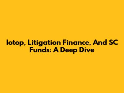 Iotop, Litigation Finance, And SC Funds: A Deep Dive